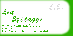 lia szilagyi business card
