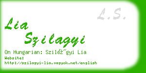 lia szilagyi business card